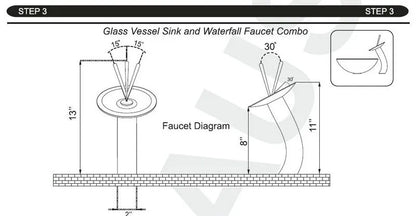 Tempered Glass Washbasin Faucet Set