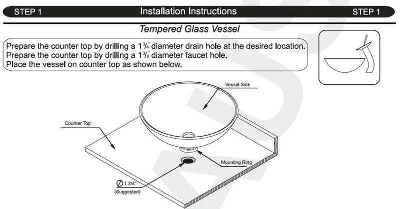 Tempered Glass Washbasin Faucet Set