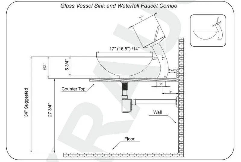 Tempered Glass Washbasin Faucet Set