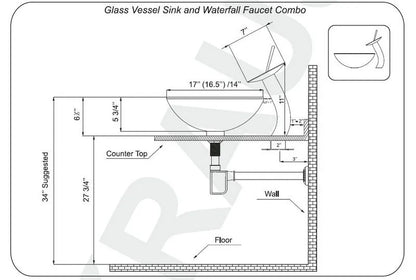 Tempered Glass Washbasin Faucet Set