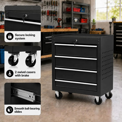 Locking 4 Drawer Rolling Tool Chest