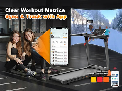Folding Treadmill 3.5 Horsepower 0.5-8.5MPH 330LBS Capacity