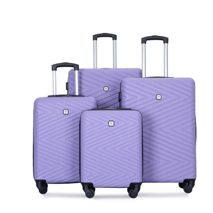 4-Piece ABS Suitcase With Spinner Wheels/Lock