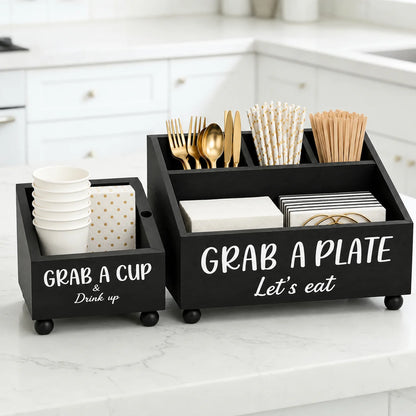 Coffee Bar Accessories Box for Kitchen Counter