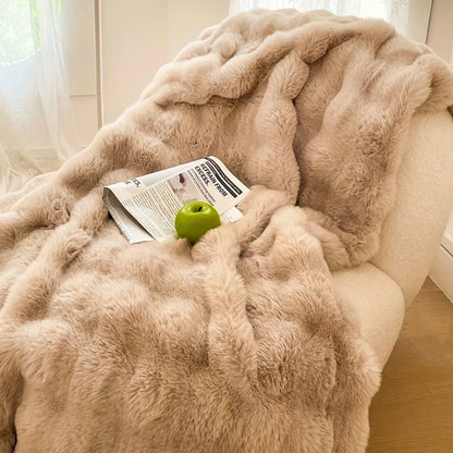 Faux Rabbit Fleece Blanket