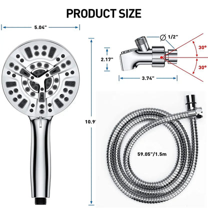 Shower Head and Handheld with 10 Modes