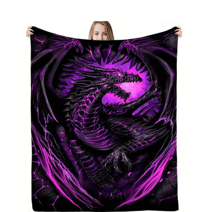 Dragon Print Flannel Gift Blanket