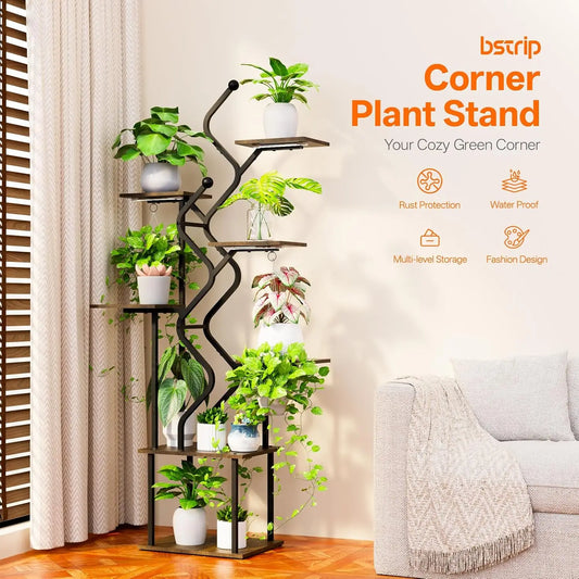 63 Inch 7-Tier Plant Stand with Grow Light