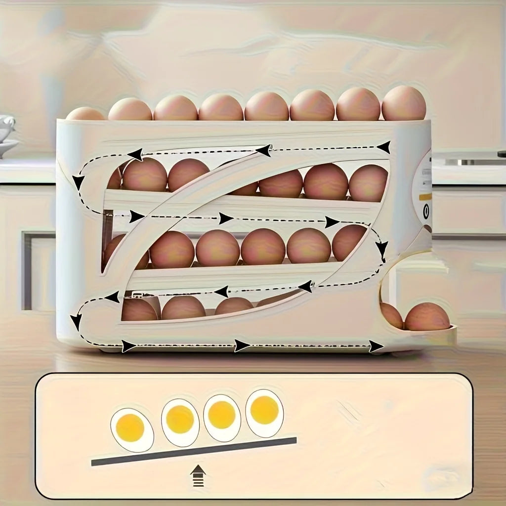 Automatic Rolling Egg Dispenser Organizer