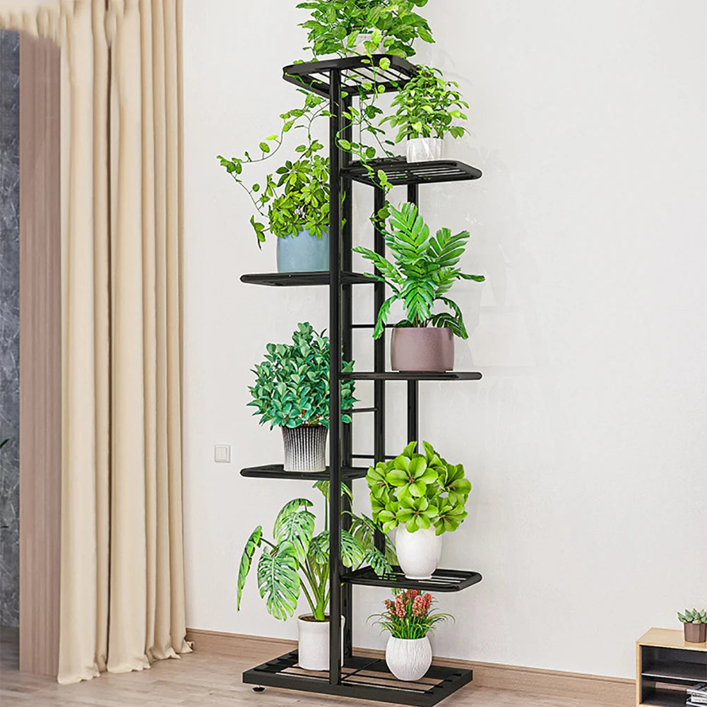 Indoor/Outdoor Metal Plant Stand Flower Shelf