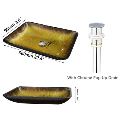 Tempered Glass Washbasin Faucet Set