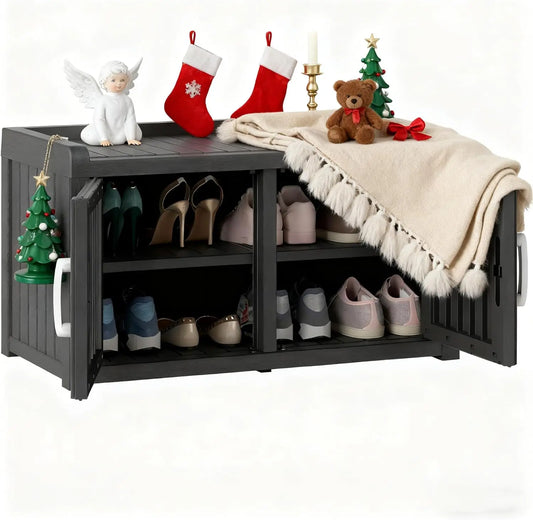 Outdoor Waterproof Shoe Storage Cabinet, UV-Resistant