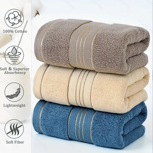 100% Cotton Towels with Gold Thread Decoration