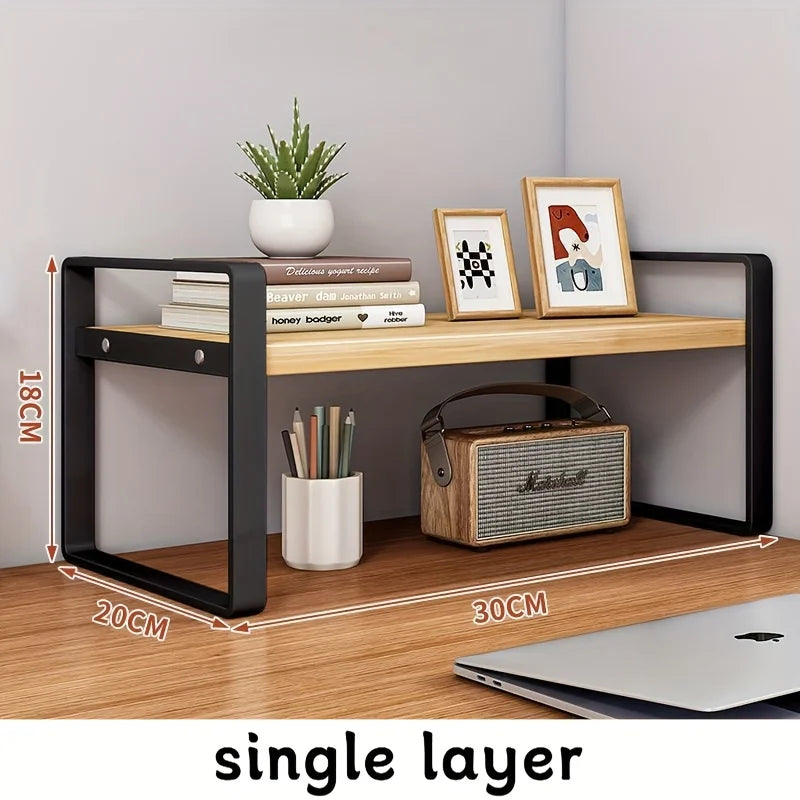 Multi-Tier Iron Office Desk Storage Rack