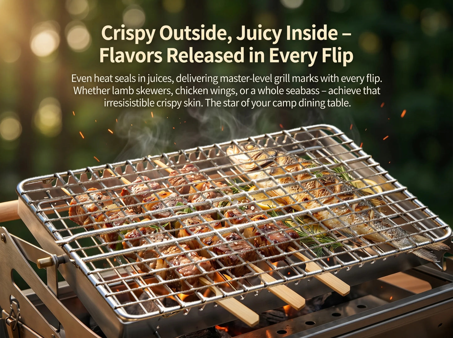 360° Portable Foldable Rotating Charcoal Grill