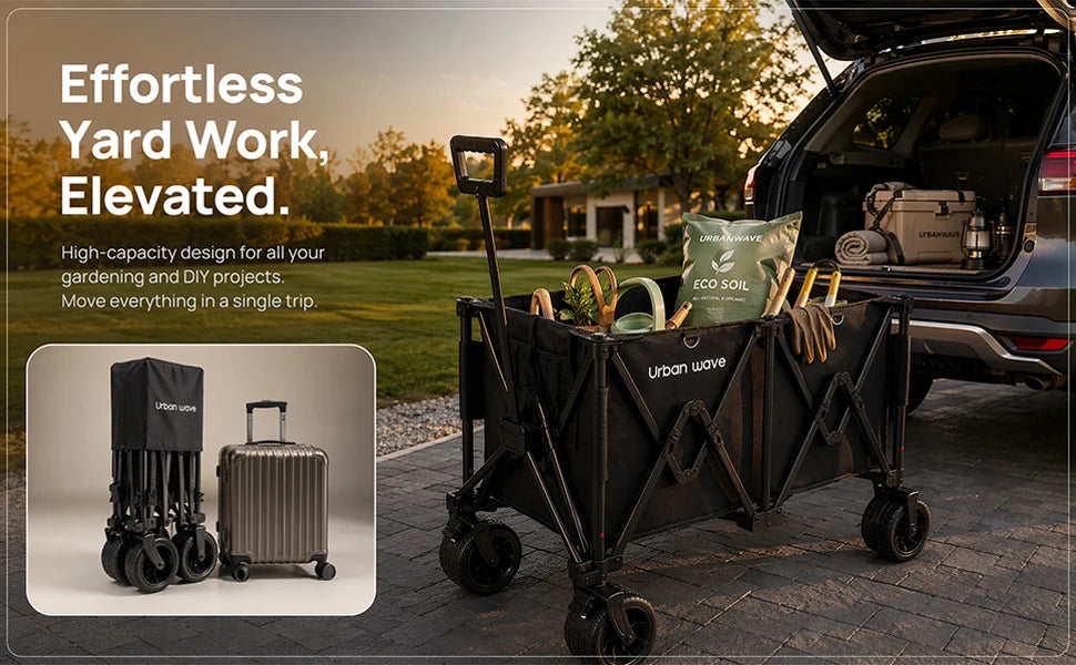 Heavy-Duty Folding Beach Cart - 680LBS Capacity