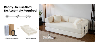 79’’ Folding Convertible Corduroy Sofa Bed