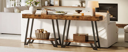 2-Tier Console Table with Metal Frame