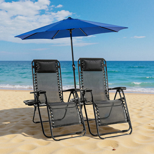 Portable Recliner Camping Chair with Cup Holder