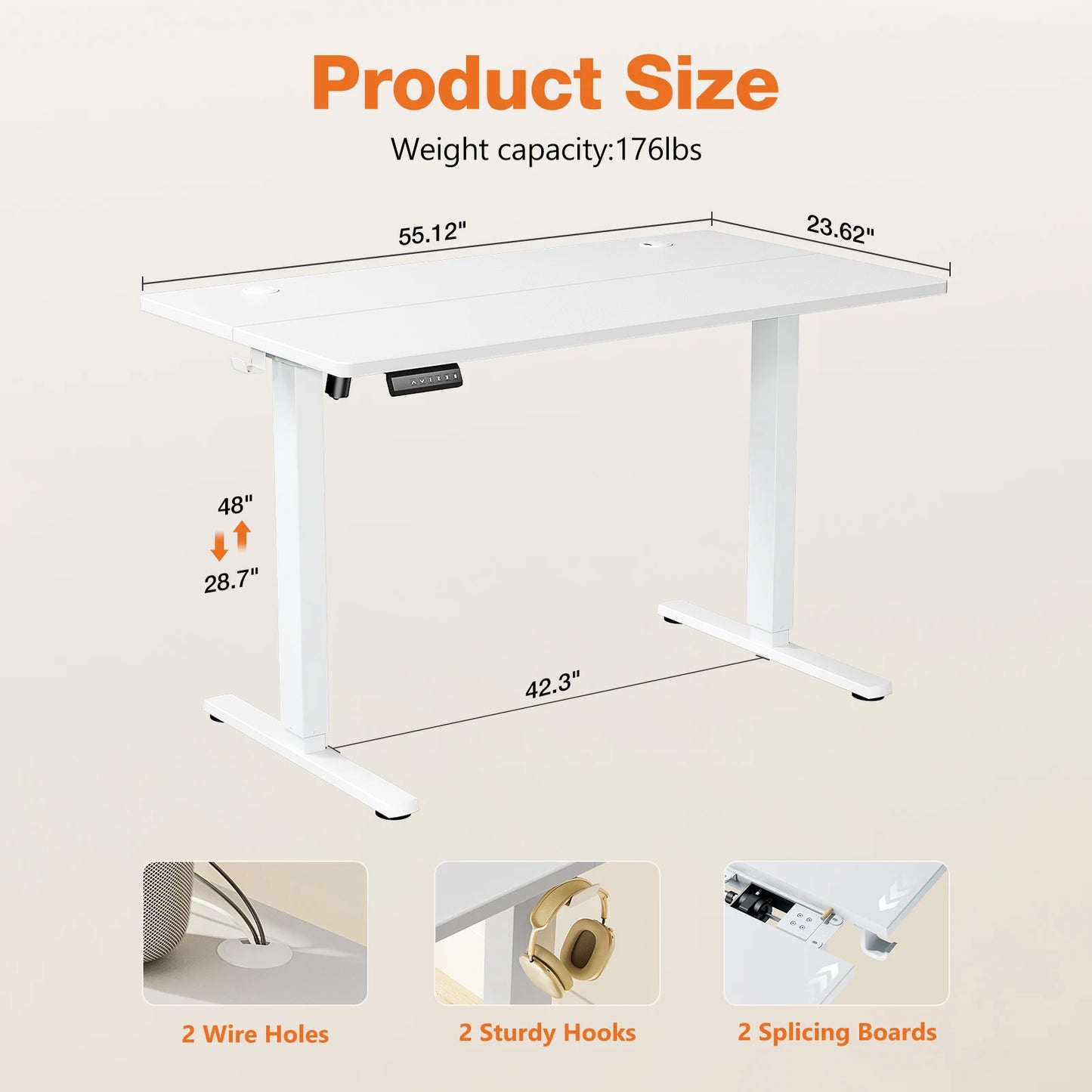 Ergonomic Adjustable Electric Standing Computer Desk