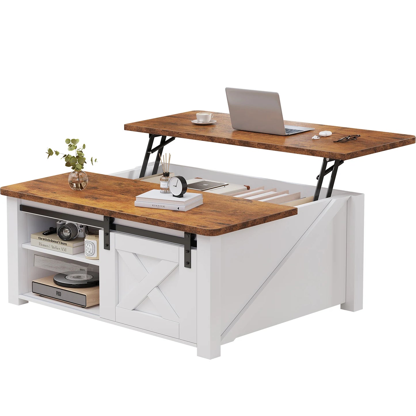 31.5In Wood Lift-Top Coffee Tables with Storage