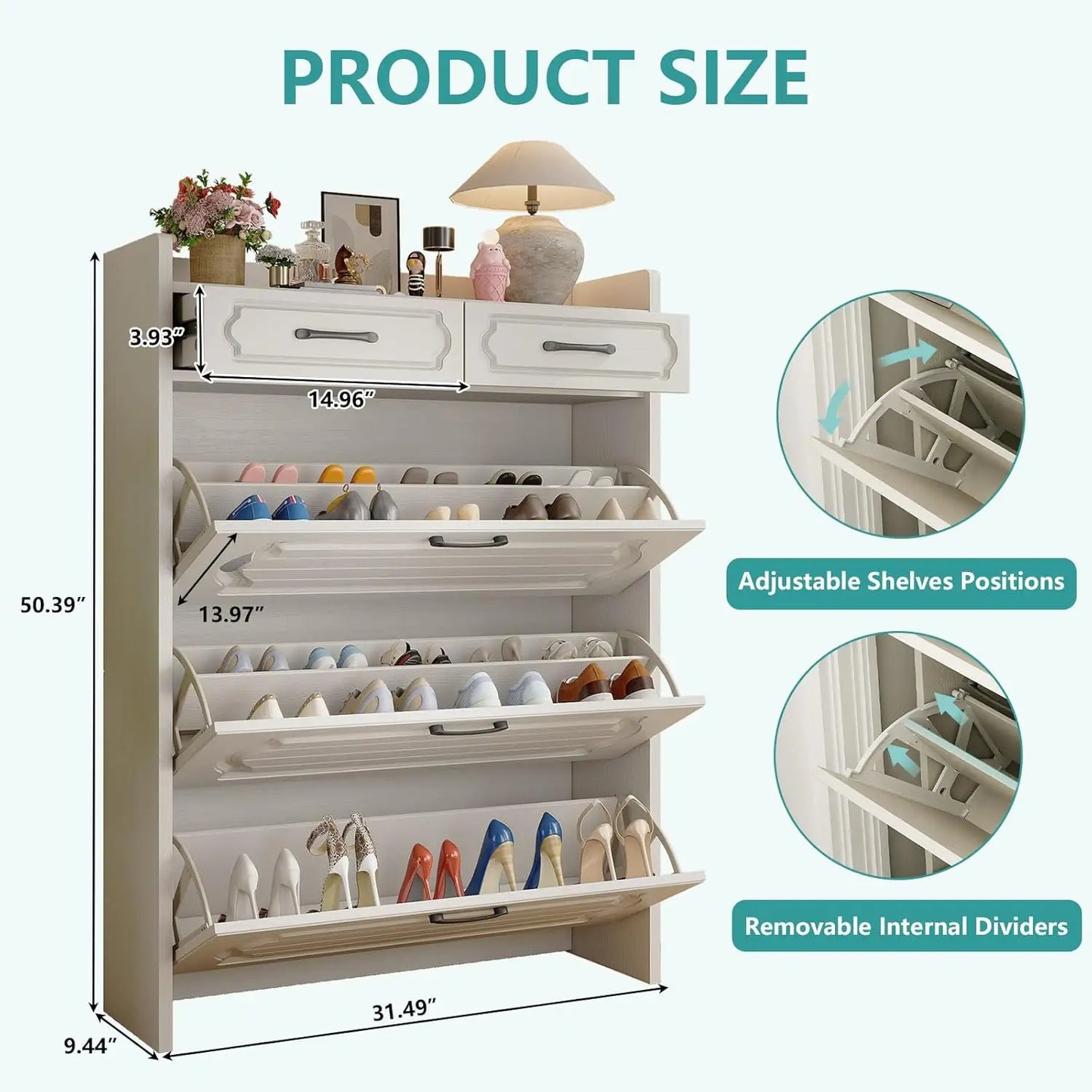 3 Flip Drawer & 2 Storage Drawer Cabinet
