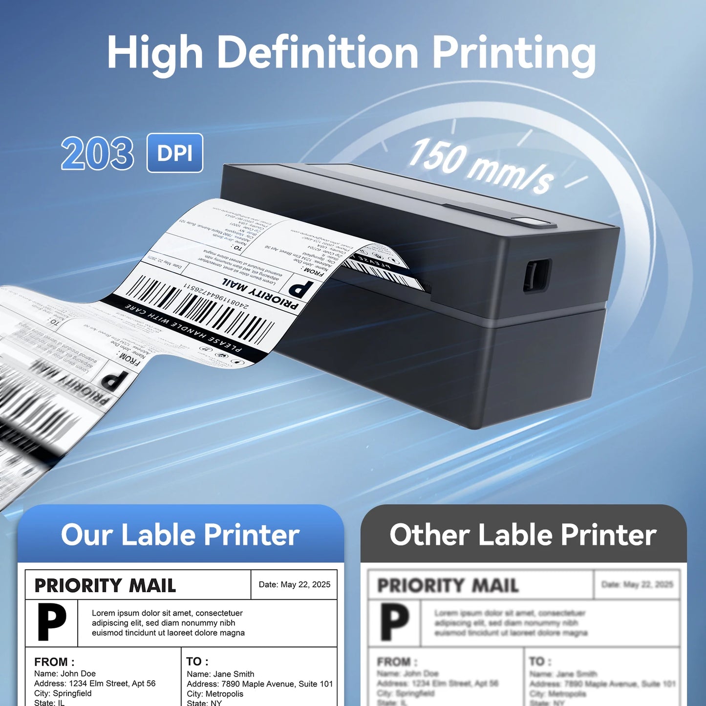 Thermal Label Printer No Ink Required 203DPI
