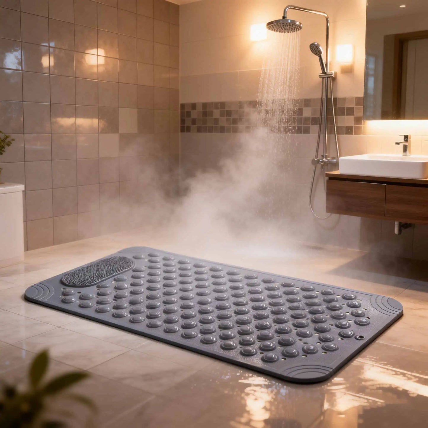 Non-Slip Shower Mat with Foot Massage