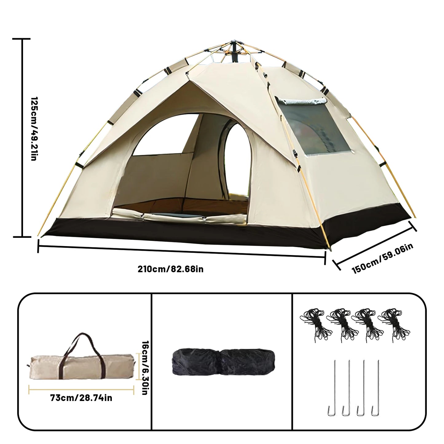 Easy to Assemble Portable 3-4 Person tent