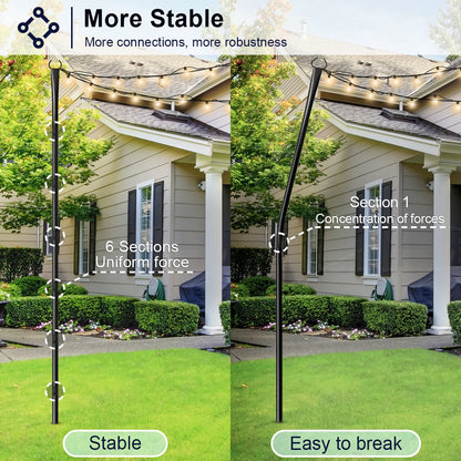 10Ft Adjustable String Light Poles with Fork