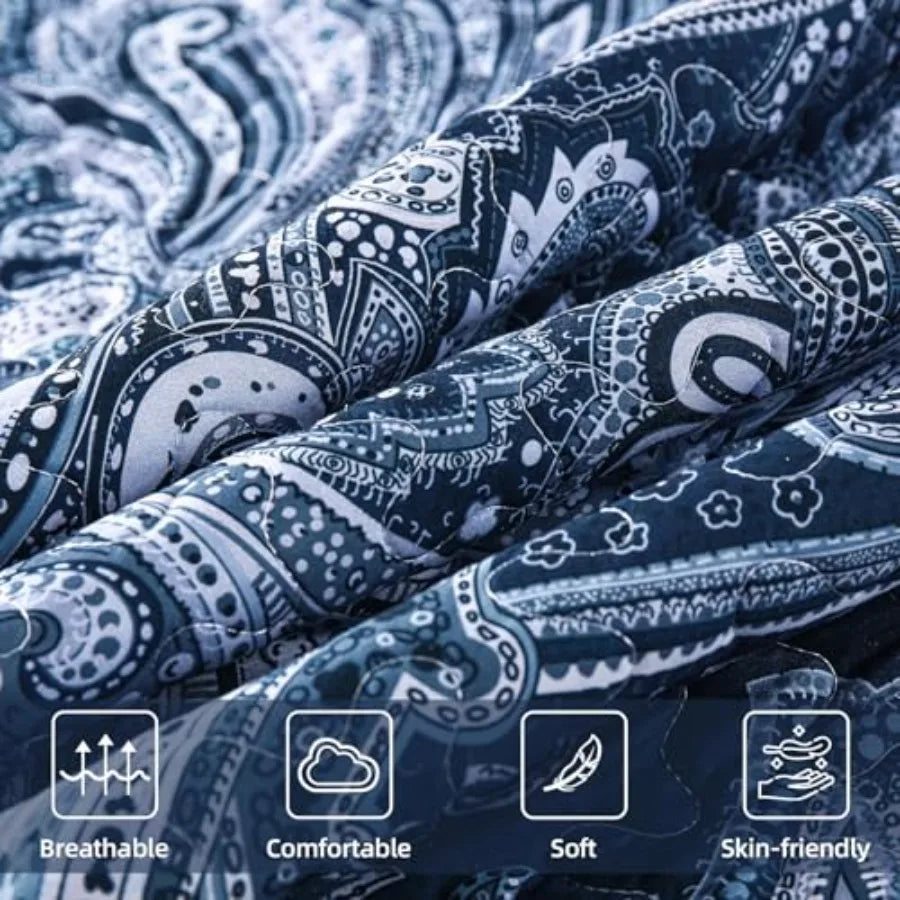 3 Pieces Quilt Set Boho Bedspread