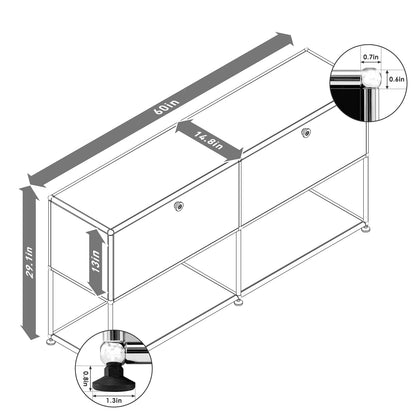 Modern Modular Metal Storage Cabinet Freestanding Organizer