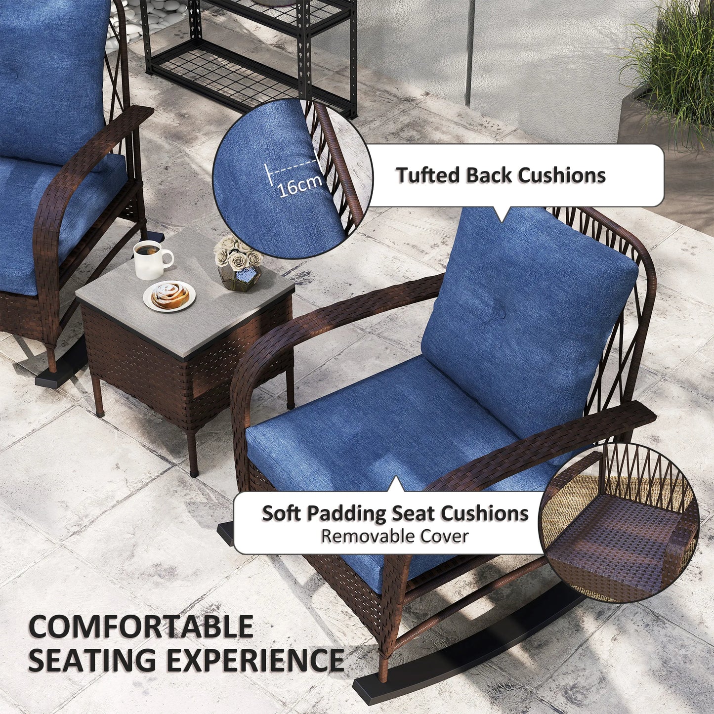 Rocking Chair Patio Furniture W / Table