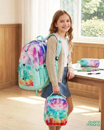 Girls School Backpack with Lunch Box
