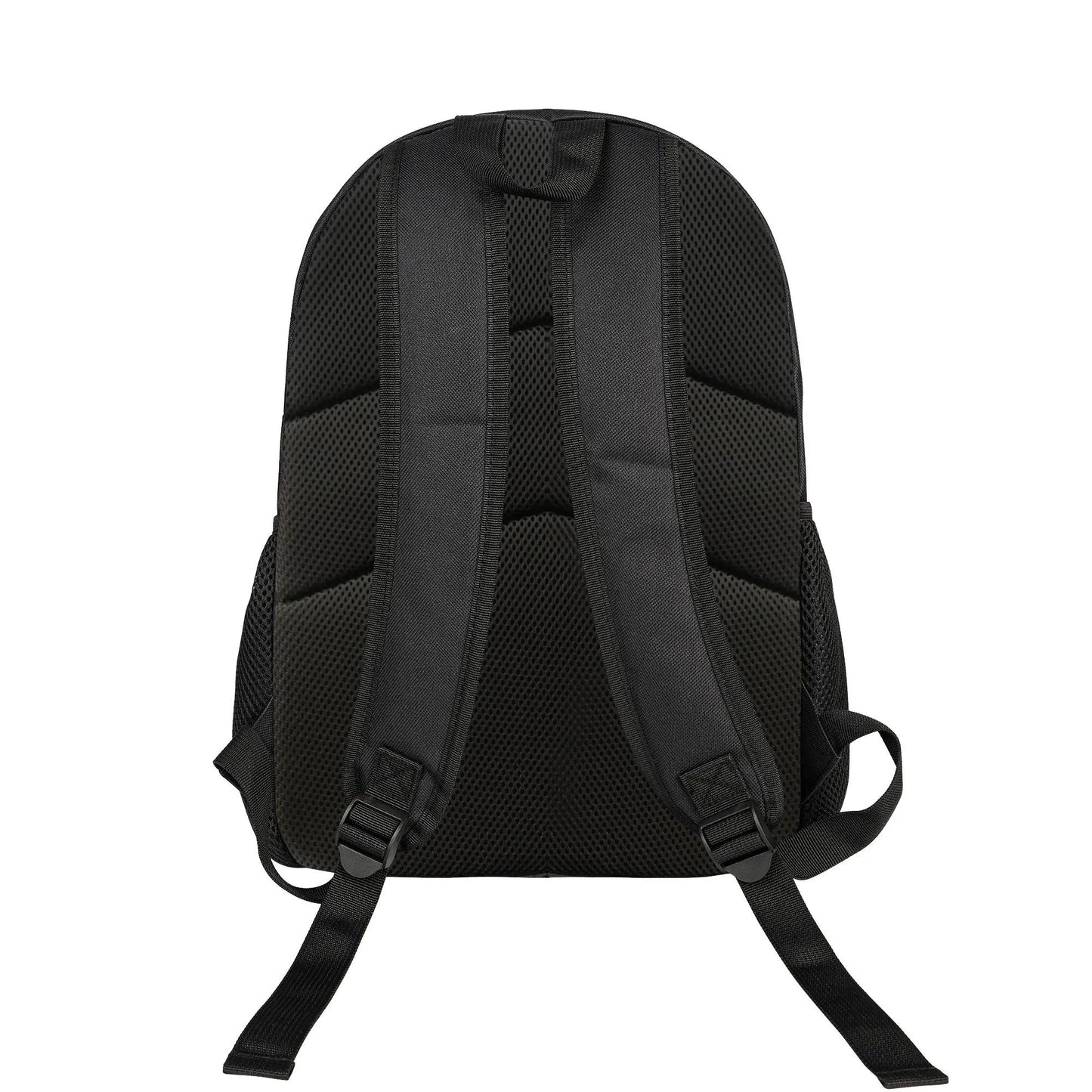 White Fashion Backpack with Yin Yang Print