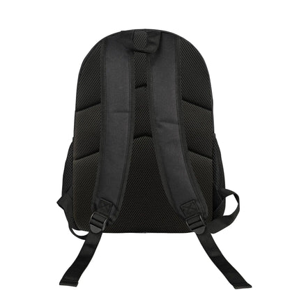 White Fashion Backpack with Yin Yang Print