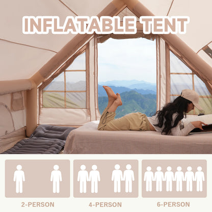 4-6 Person Outdoor Family Luxury Inflatable Tent