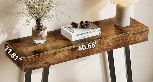 2-Tier Console Table with Metal Frame