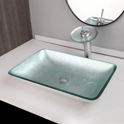Tempered Glass Washbasin Faucet Set