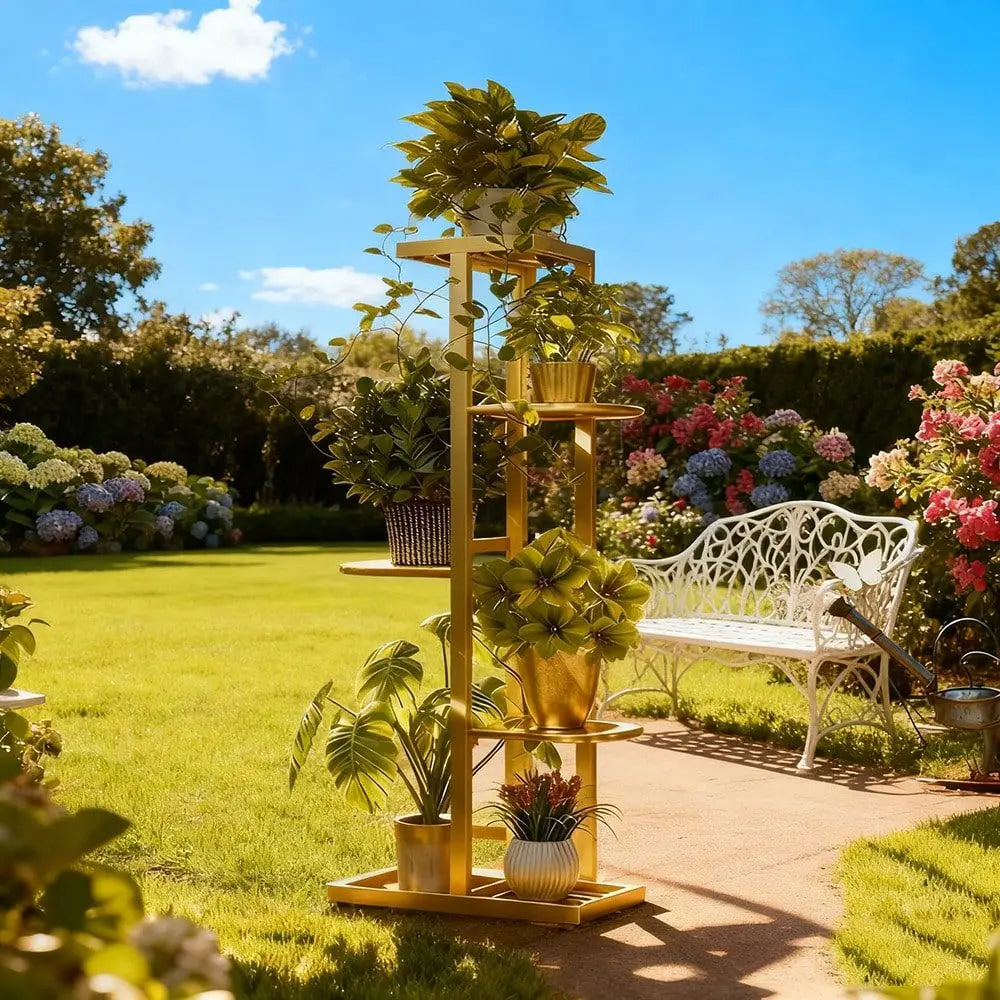 Five-Tier Wrought Iron Plant Stand
