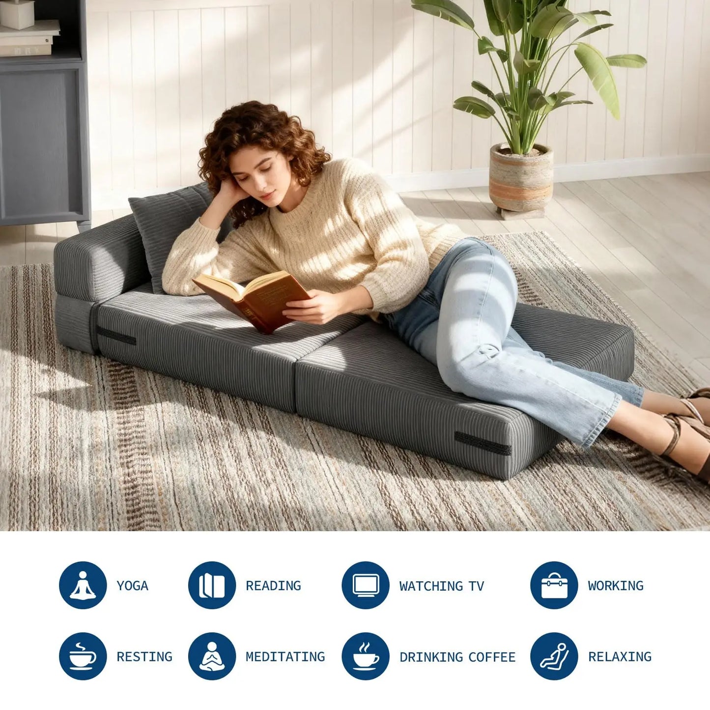 4-in-1 Folding Sofa Bed Convertible Sleeper