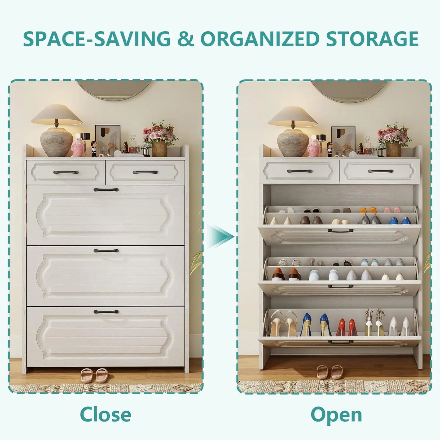3 Flip Drawer & 2 Storage Drawer Cabinet