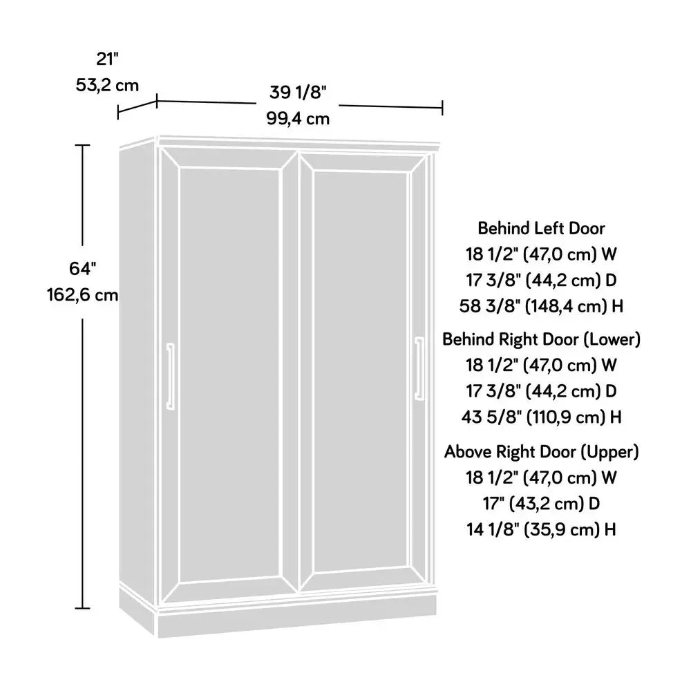 Homeplus Wardrobe Cabinet with Sliding Doors, Dakota Oak Finish