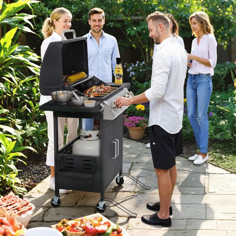 4 Burner Propane Gas BBQ Grill with Wheels
