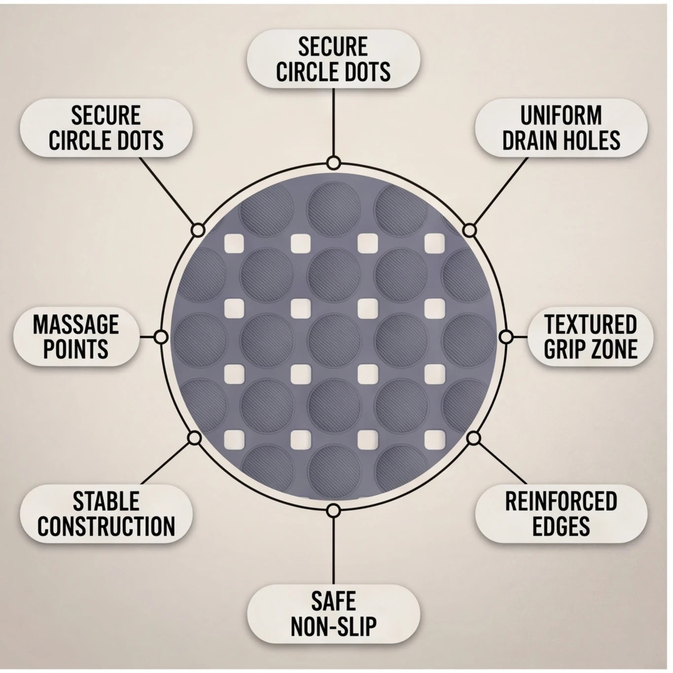 14inx27in Non-Slip Shower Mat