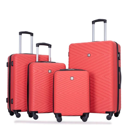4-Piece ABS Suitcase With Spinner Wheels/Lock