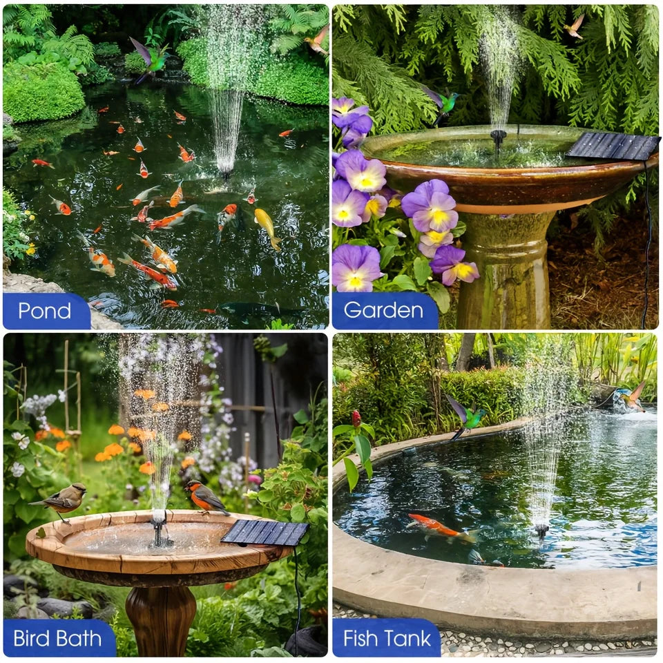 Solar Fountain with 6 Nozzles - 1.4W