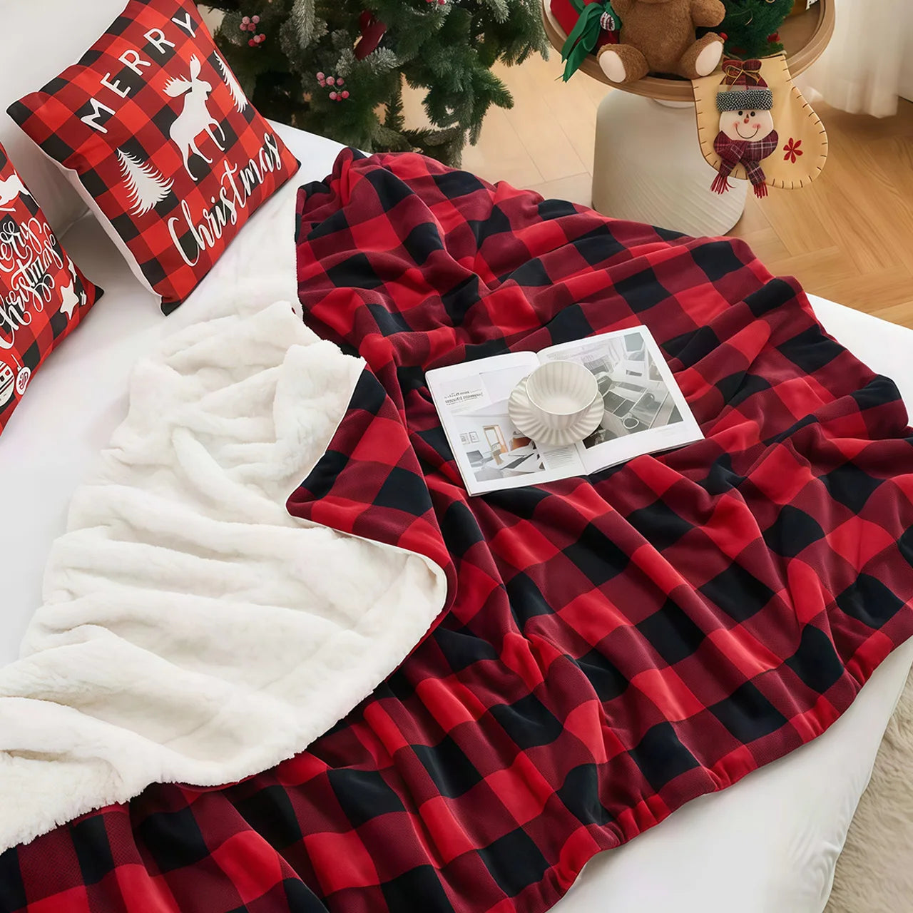 Fleece Buffalo Plaid Blanket, All-Season