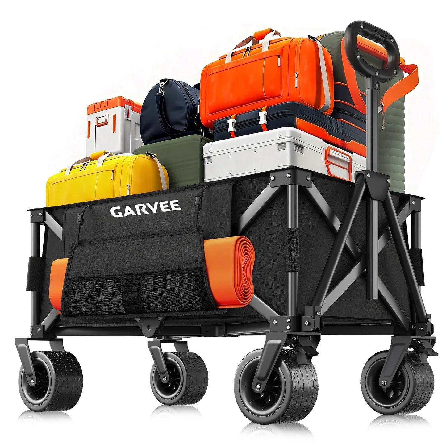 Outdoor Camping Cart with 8-Inch Wheels/Adjustable Handle