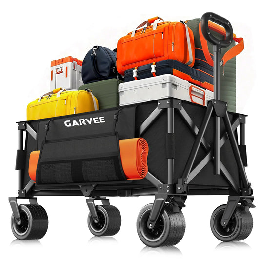 Outdoor Camping Cart with 8-Inch Wheels/Adjustable Handle
